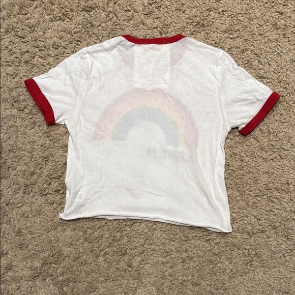 Aviator Nation Aspen Women's Crop Rainbow Ringer T-Shirt XS - Picture 4 of 6